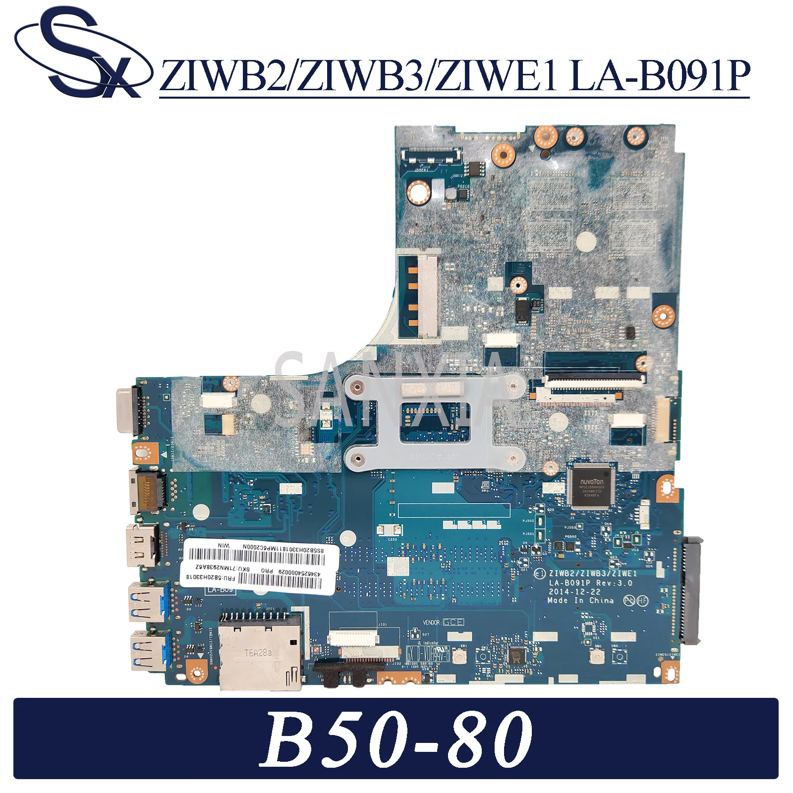 Online KEFU LA-B091P Laptop Motherboard Für Lenovo B50-80 Original Mainboard I7-5500U R5-M330 2GB
