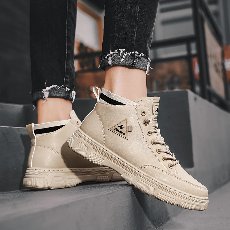 

CYYTL Men's Suede And Microfiber Ankle Boots Winter Keep Warm Outdoor Shoes Waterproof Male High-top Work Combat Bottine