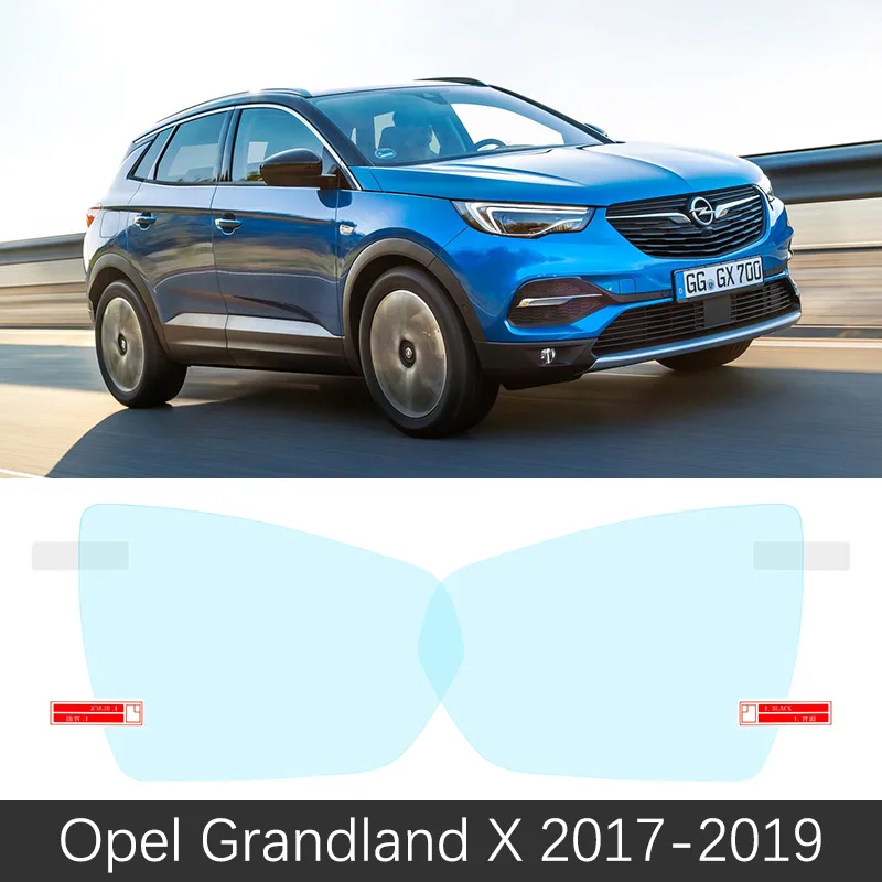 

Для Opel Grandland X 2017 2018 2019, полное покрытие зеркала заднего вида, непромокаемая пленка, противотуманная наклейка на автомобильное зеркало, автомобильные аксессуары
