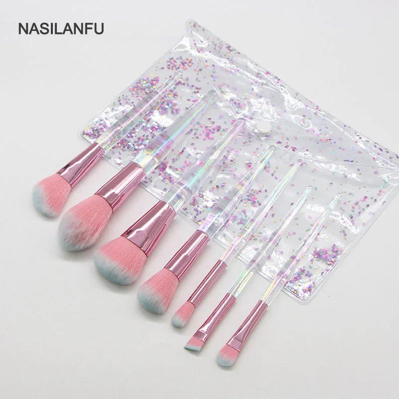 

Transparent Crystal Makeup Brushes Set Acrylic 3D Symphony Makeup Tools Loose Powder High Gloss Makeup Brush Candy Cosmetic Kit