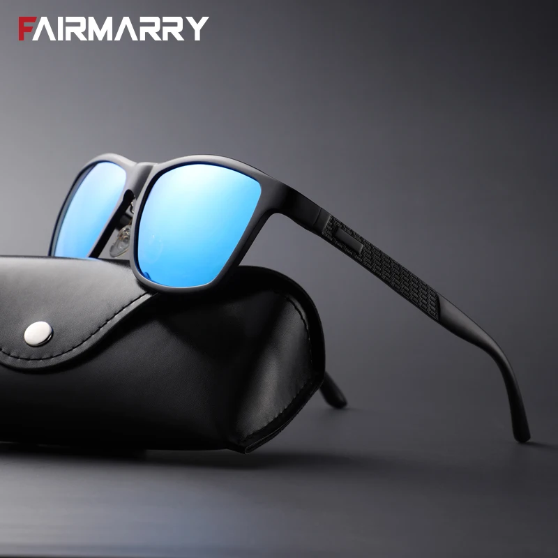 

Fairmarry Aluminium Magnesium Frame Wrap Men's Sunglasses TAC Lenses HD Polarized Sun Glasses Colorful Coated UV400