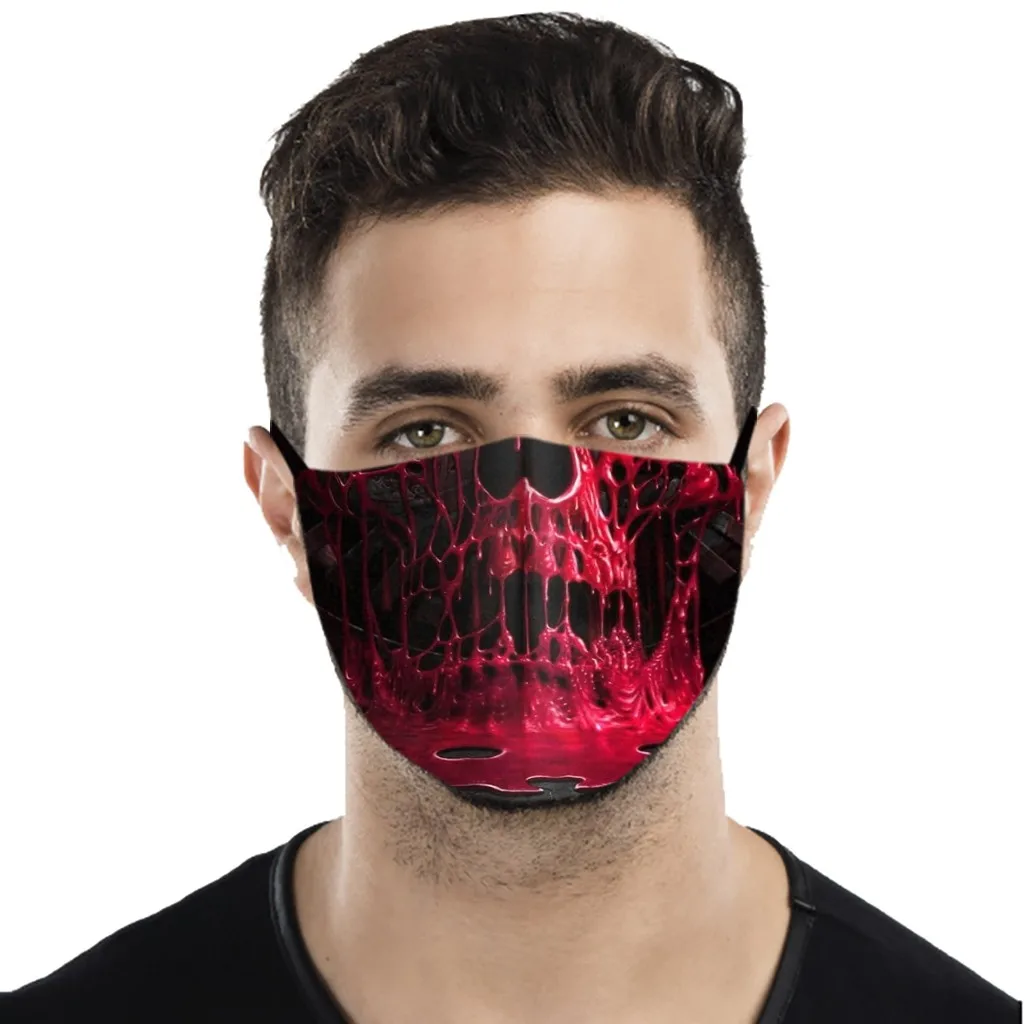 Моющаяся мужская маска с принтом черепа розы тканевая многоразовая против