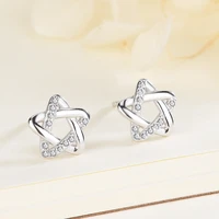 japan and south korea wind forest temperament sweet lady diamond five pointed star network red pop small fragrant earrings