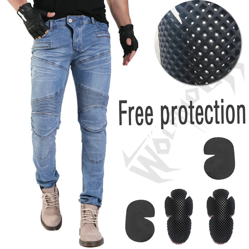 

2021 New H-EV-718 Motorcycle Pants Men Moto Jeans Protective Gear Riding Touring Motorbike Trousers Motocross Pants Moto Pants