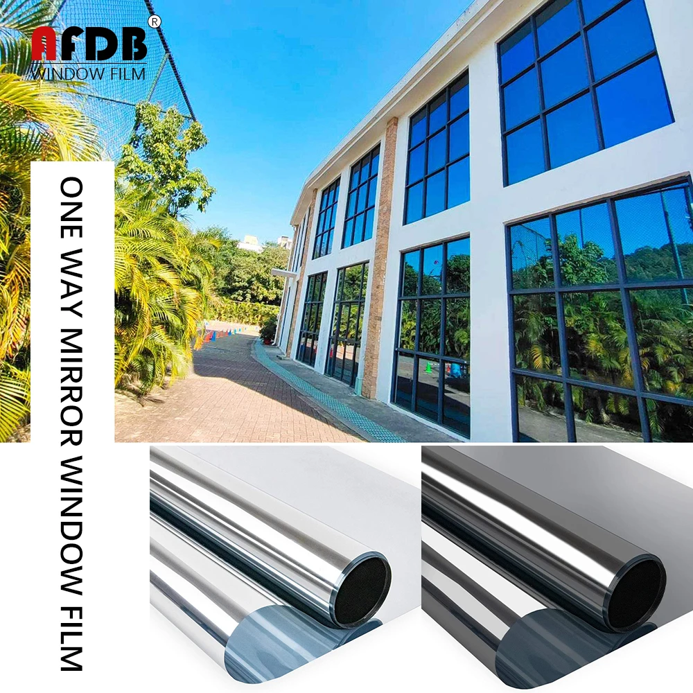 

One Way Mirror Window Film Sun Blocking Reflective Self Adhesive Window Tint Vinyl Glass Stickers for Home Office Heat Control