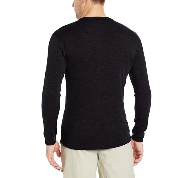 2019 Мужской базовый слой из мериносовой шерсти среднего веса топ с вырезом