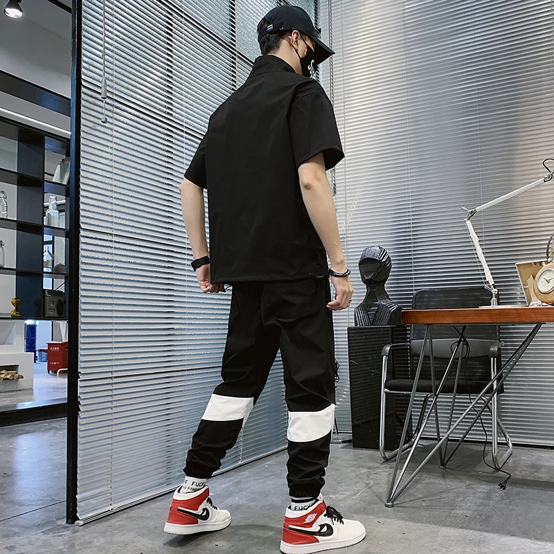 Casual Short Sleeve T-shirt &amp Pants 2 Pieces Set M-3XL Plus Size Men Sweat Suit High Quality 2020 Summer Tracksuit For Me | Мужская