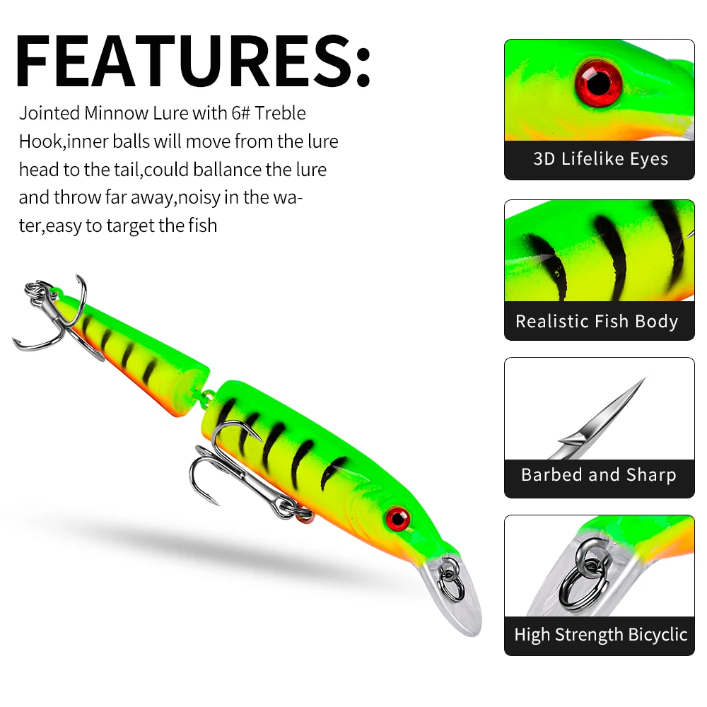 VALHALLA 1PC Jointed Minnow Fishing Lure 0.32oz 4.13&quot Hard Aritificial Bait Sinking Wobblers Trout Carp Swimbait Tackle | Спорт и