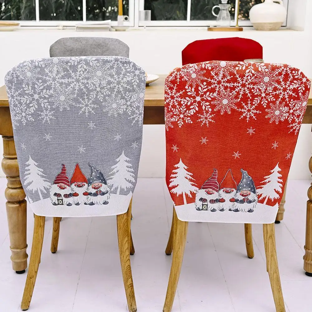 

2022 Рождественский чехол на стул в красную и зеленую решетку Rudolph, декоративный чехол для ресторана, стол на стул, Рождество S5u3