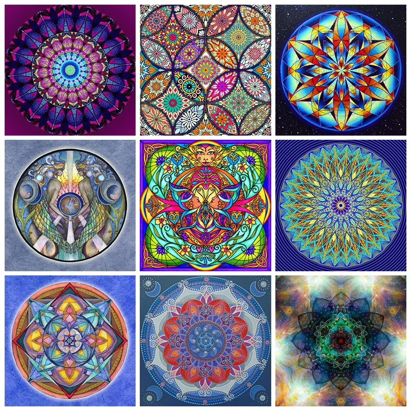 

ZOOYA DIY 5D Diamond Painting Mandala Cross Stitch Kits Diamond Embroidery Flowers Rhinestone Mosaic Abstract Picture Home Decor