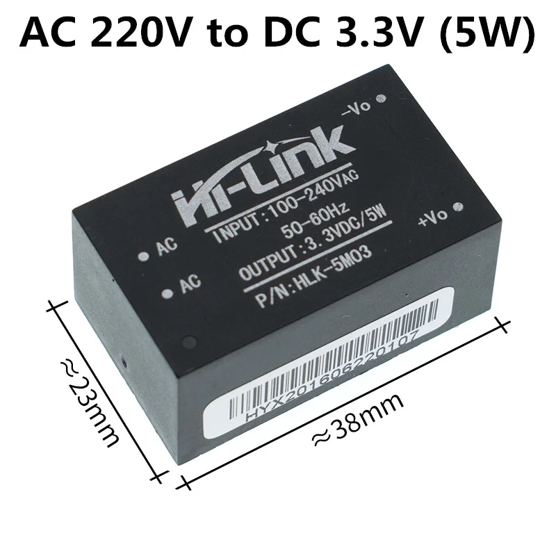 HLK-PM01 HLK-PM03 HLK-PM12 AC-DC 220V 5 V/3,3 V/12 V Мини модуля питания, интеллигентая(ый) бытовой выключатель питания модуль - Цвет: HLK-5M03 (3.3V 5W)