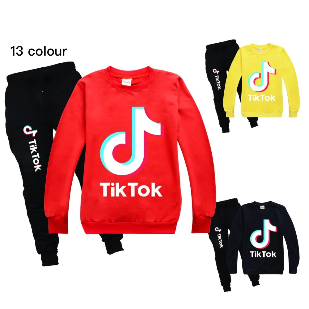 

Fashion Trend Boy Girl New Year Clothes Spring Autumn Children's Sweater Set Children's Suit Teenager Two-Piece 2-16Years