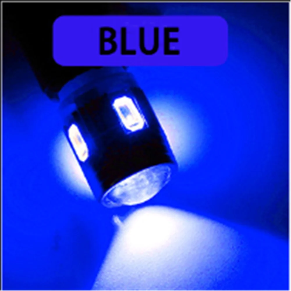 Blue 4 шт. T10 194 168 W5W автомобильный 5630 6 светодиодный задний фонарь для парковки белый свет габаритная лампа дверь свет 12 В - Испускаемый цвет: Blue