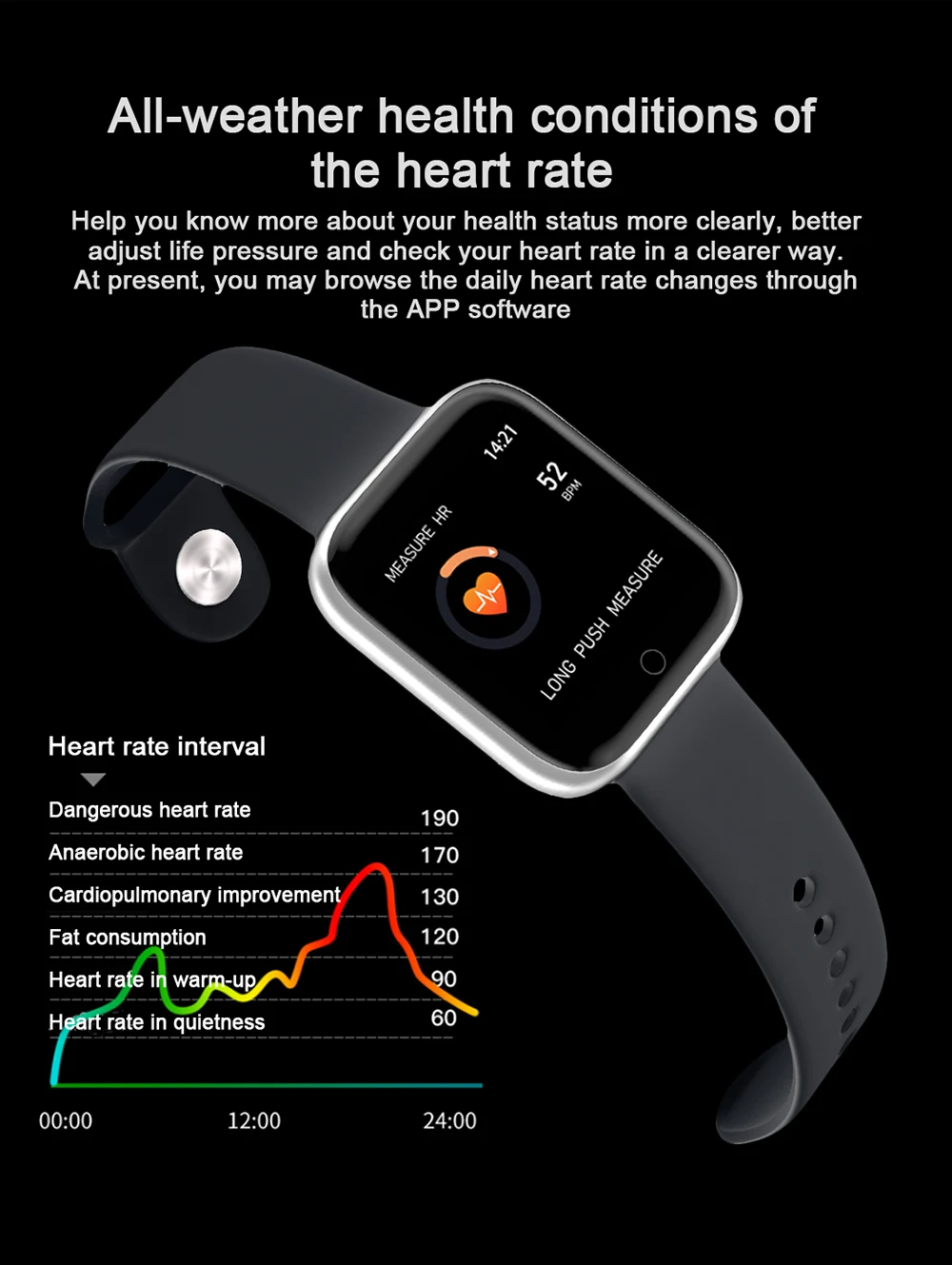 IP80 фитнес-Браслет Смарт-часы IP80 водонепроницаемый для Apple Watch Xiaomi Ios Android с монитором сердечного ритма Смарт-браслет