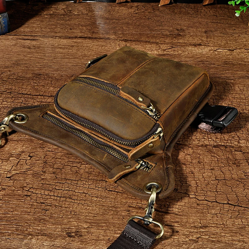 Поясная Сумка из натуральной воловьей кожи для мужчин забавные дорожные сумочки