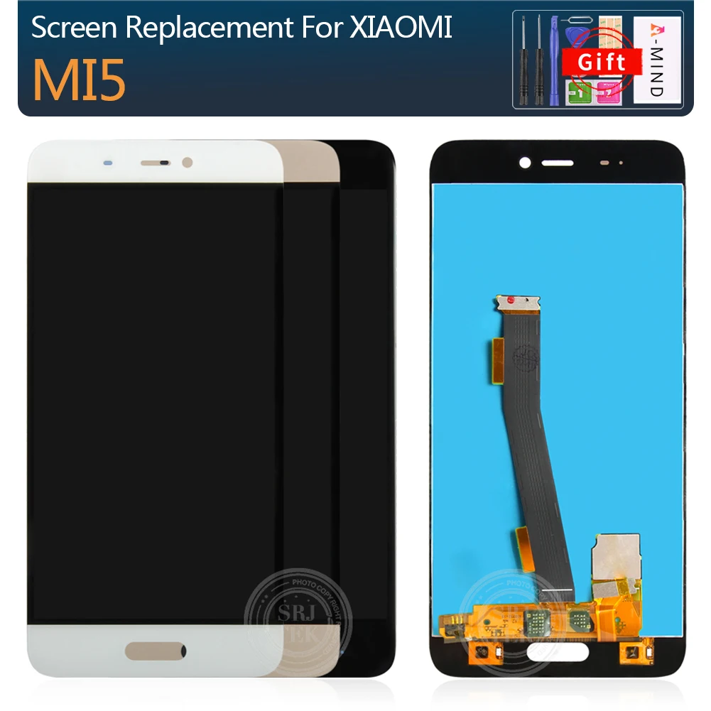 Дисплей для XIAOMI Mi5 Mi 5 ЖК сенсорный экран дигитайзер Замена полная сборка 15