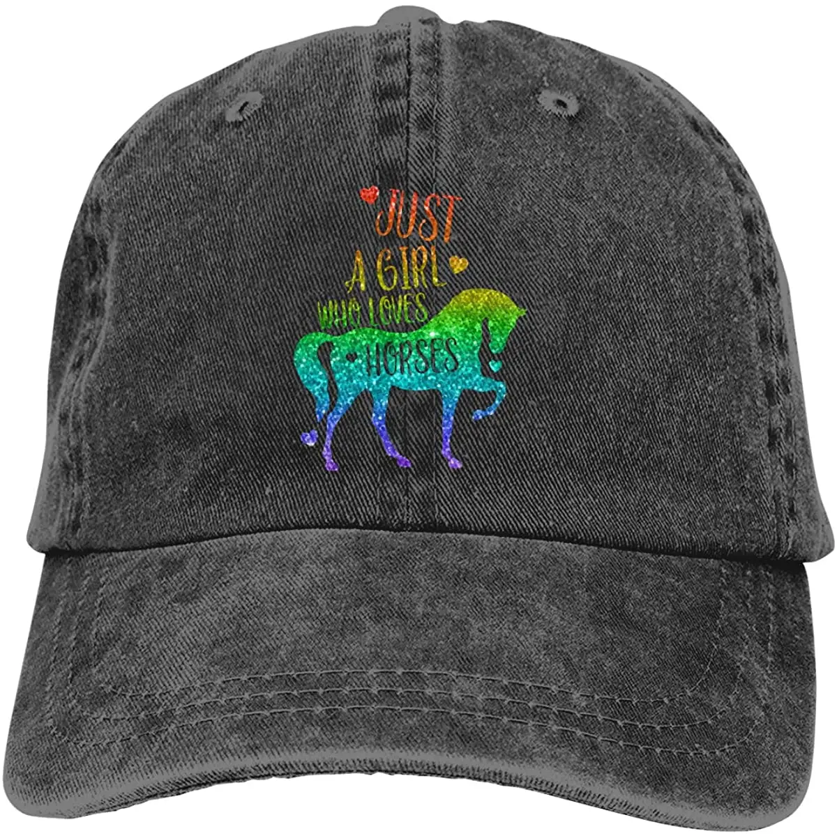

Men's Women's Caps Hip Hop Snapback Hat Just A Girl Who Loves Horses Washed Hat Adjustable Outdoor Baseball Cap