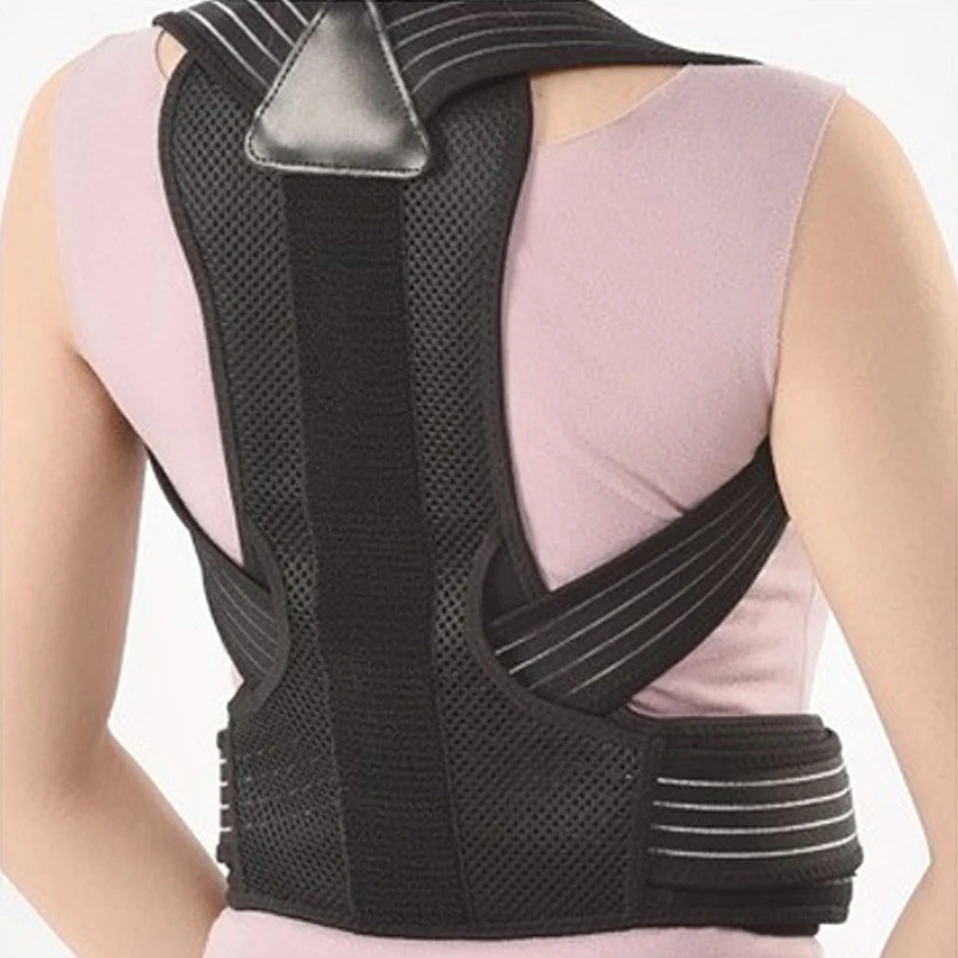 

Steel Invisible Orthopedic Therapy Back Brace Support Posture Corrector Shoulder Spine Straightener Double Banded Lumbar Belt
