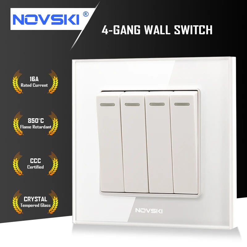 4-GANG 16A настенный выключатель NOVSKI немецкая герметичная огнестойкая панель из