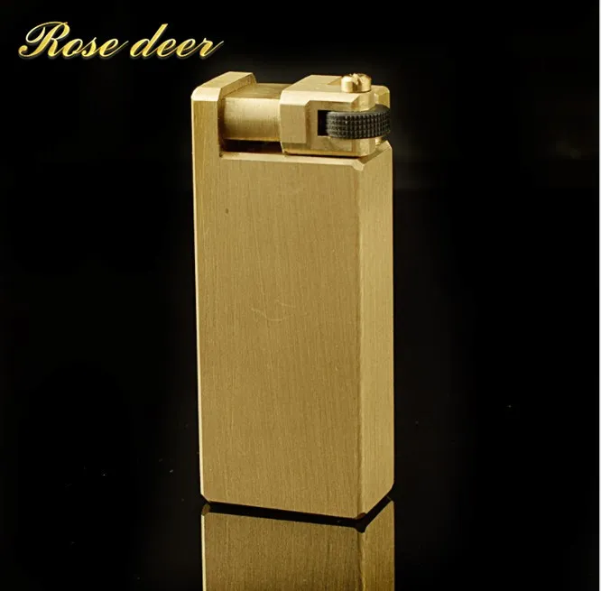 

Retro Oil Lighter Gas Grinding Wheel Cigarettes Metal Bar Lighters Pure Copper Cigarette Accessorie Men Gadgets Lighter