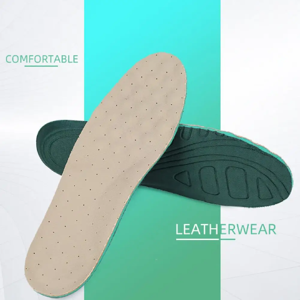 

2Pcs Shoe Insole Breathable Sweat Absorption Faux Leather Thin Flat Shoe Inserts for Walking Outdoor Sports Antiskid Insoles