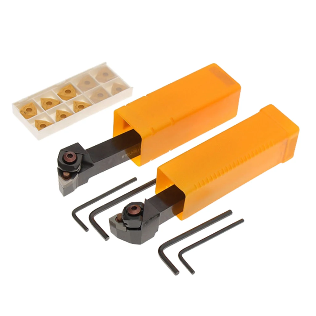 

2xCNC Metal Lathe Turning Tools Holder Bit Set With Carbide Inserts Woodwork