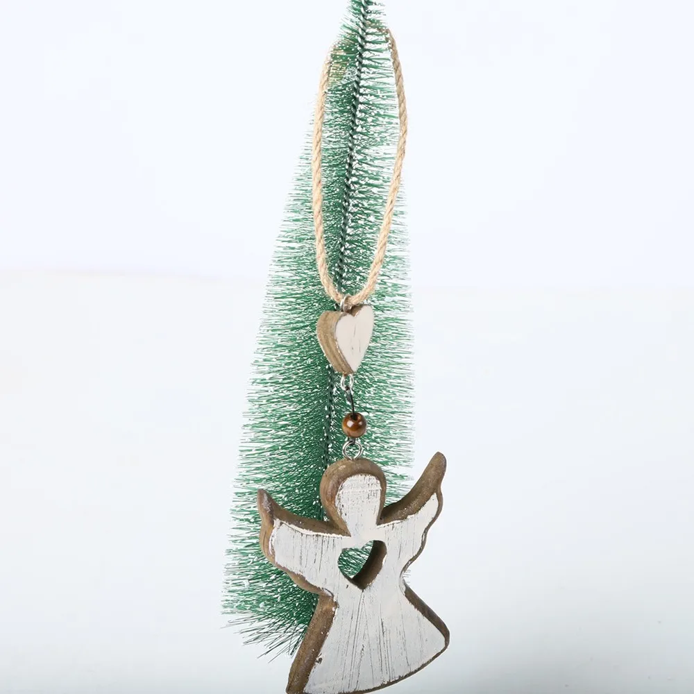 3 шт рождественские деревянные фишки пентаграмма Ангел дерево в форме Ажурные