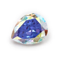size 3x510x12mm pear shape plating ab color multicolor cubic zirconia stone loose cz stones synthetic gems