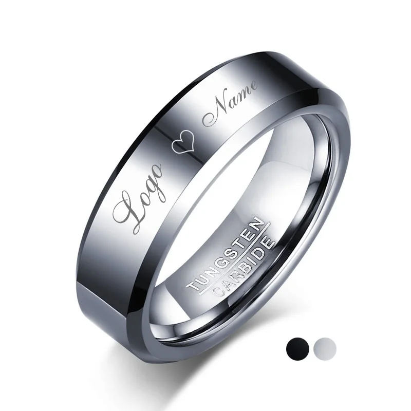 

Eamti Tungsten Ring For Men Women Polished Unique Custom Engraving Write Ring For Wedding Band Gift For Lover Friend Mom Dad