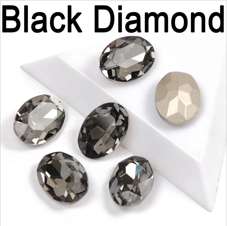 Black Diamond CTPA3bI Красочный Кристалл для нашивки Стразы с когтями стекло материал страз овальной формы швейная одежда Свадебный вечерний чехол для одежды - Цвет: Black Diamond