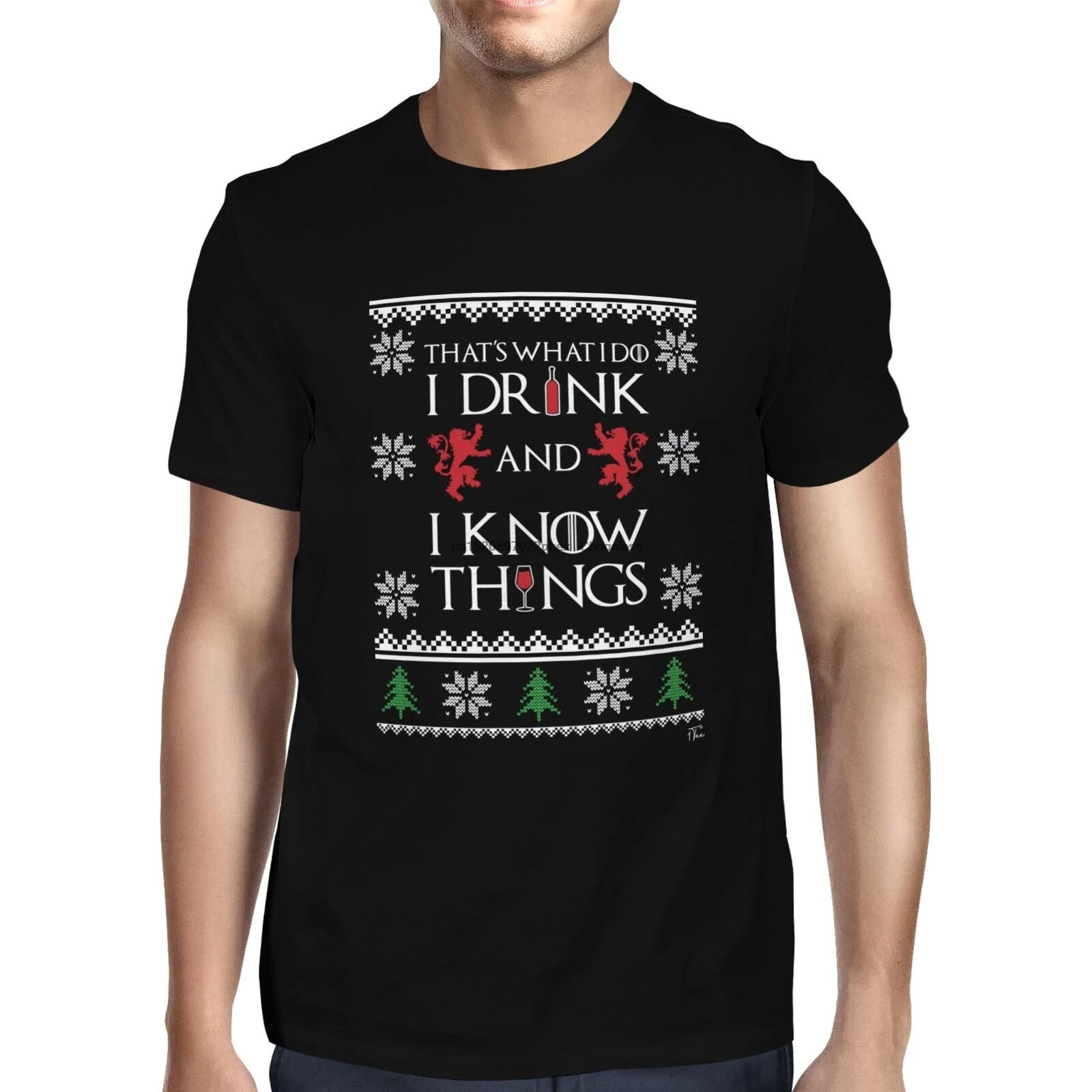 

1 Мужская Рождественская Футболка I Drink and I'm Things