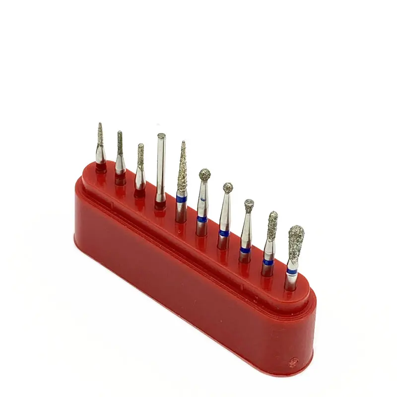 10 шт./компл. алмазные дрели для зубов высокоскоростная шлифовка наконечникка