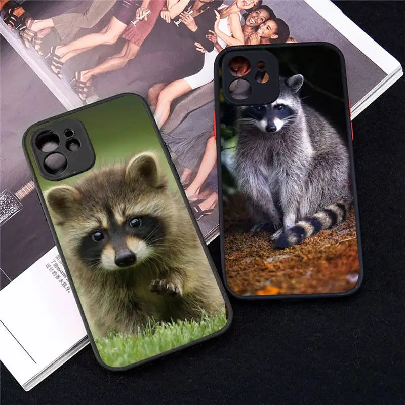 

Raccoon cute animal Phone Case matte transparent For iphone 7 8 11 12 13 plus mini x xs xr pro max cover