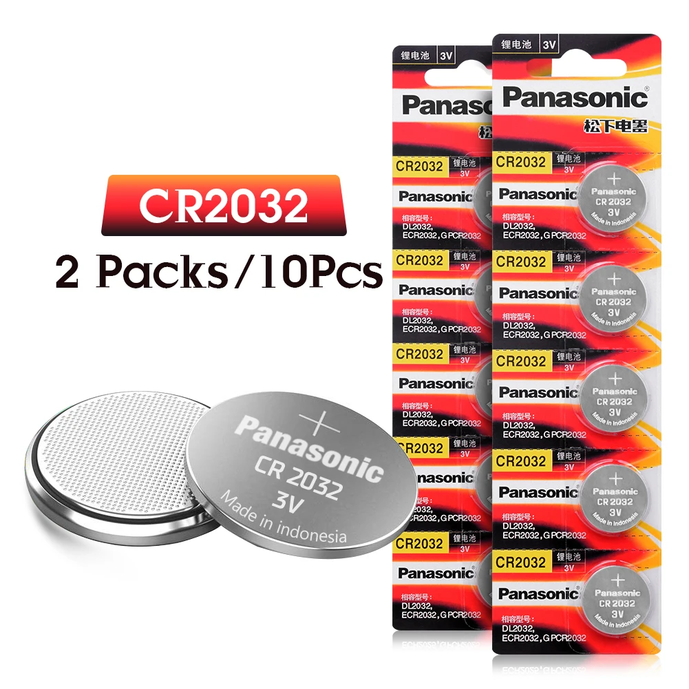 

10Pcs 3V Green Power cr2032 Button Battery CR2032 Coin Cell for Watch Calculator DL2032 KL2032 5004LC SB-T15 Lithium Batteries