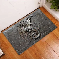 3d printed dragon cracks metal pattern doormat door floor mats carpet decor porch doormat