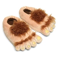 close toe slippers furry monster shoes funny fashionable flat heel novelty slippers for female male kids indoor outdoors
