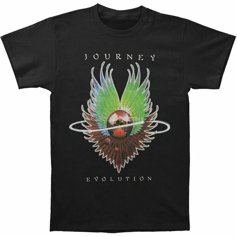 

men summer t-shirt brand tops euro size Journey Men'S Evolution Slim Fit T-Shirt Black Cool Gift Personality Tee Shirt