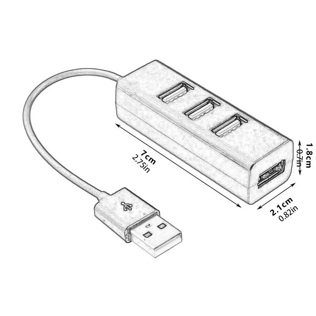 

4-Port Usb 2.0 Hub One Drag Four Splitter Hub Plug And Play Mini Small Socket Hub /Usb 4-Port Splitter