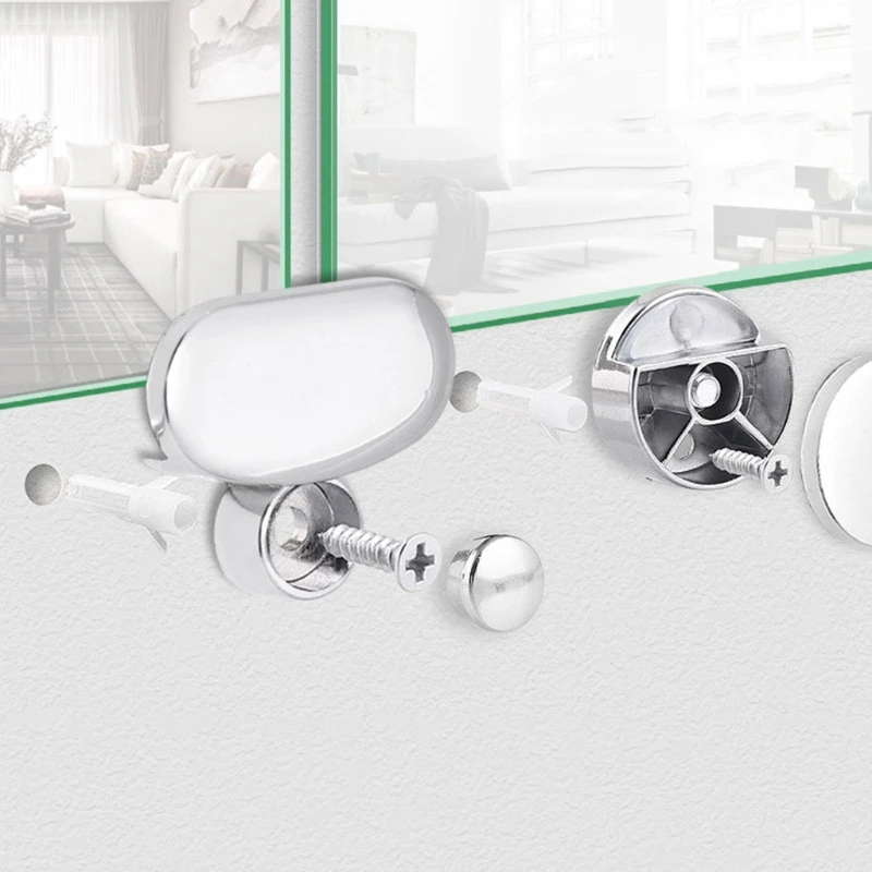 4 Pcs Heavy Duty Mirror Clip Bathroom Mirrors Supporting Sheet Dresser Fixed Fitting Glass Clips Easy to Install | Обустройство дома