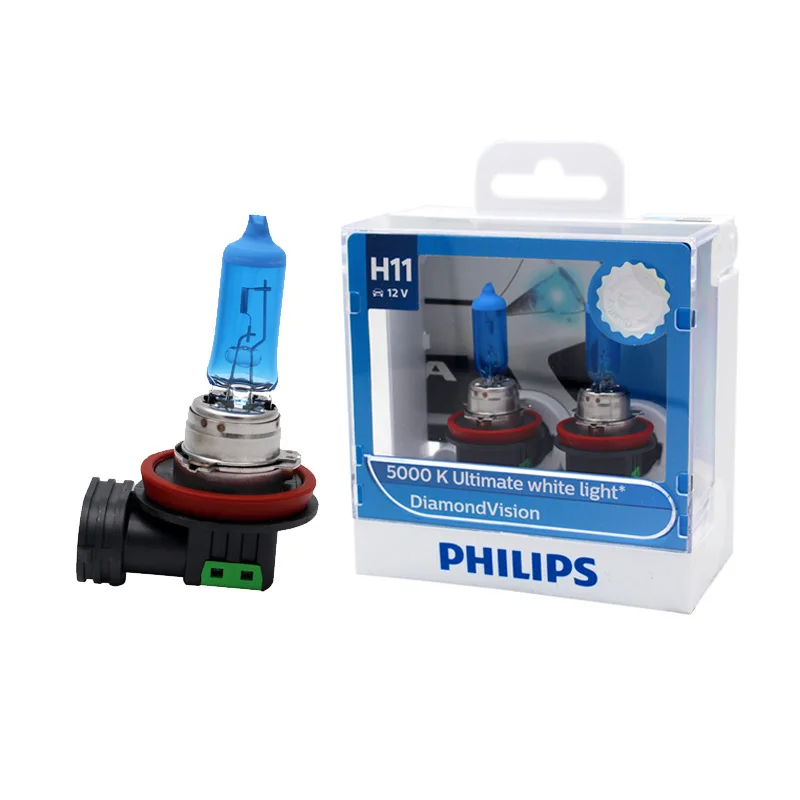 Philips Diamond Vision H1 H4 H7 H8 H11 HB3 HB4 9003 9005 9006 12V 5000K автомобильные галогенные светильник ры