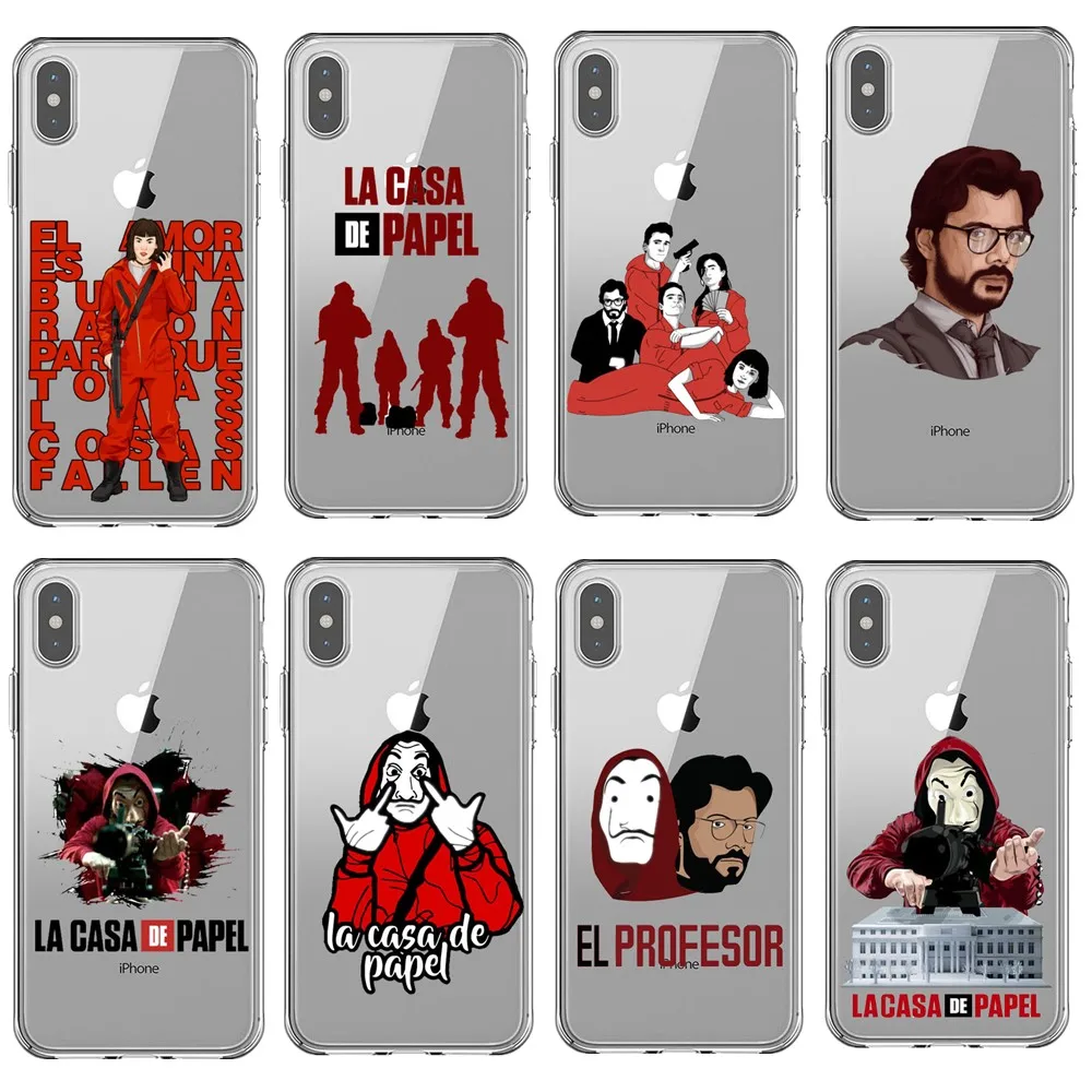 Salvador Dali Movie Money Heist The House of Paper La Casa De Papel Soft TPU Case For iPhone11 Pro Max X XR XS 8 7 6 Plus 5 | Мобильные