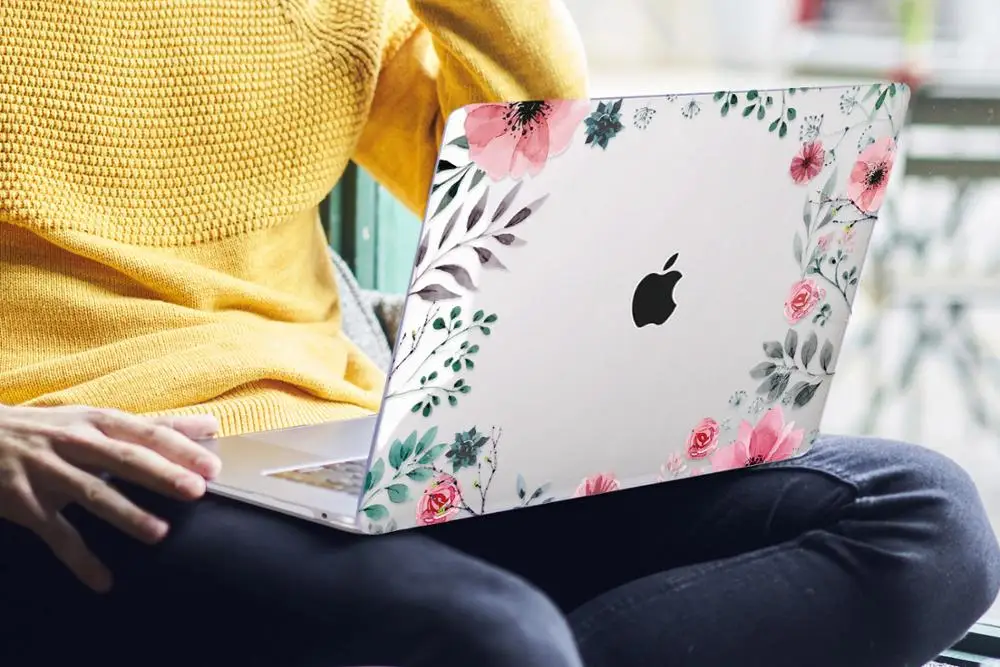 Цветочный чехол для ноутбука MacBook Air 13 A1466 A1932 Pro 13 15 16 дюймов Сенсорная панель A2141 a2159 пластиковый жесткий чехол Keybaord