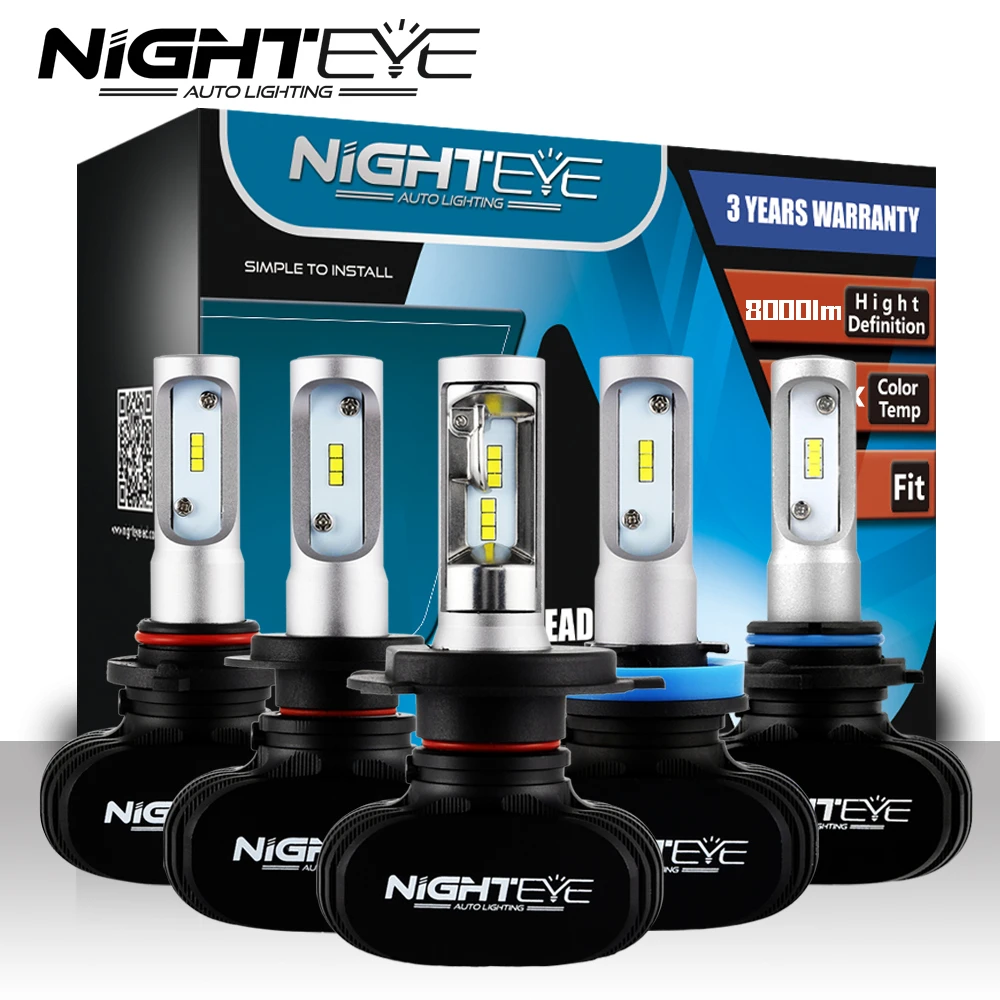 Светодиодные лампы NIGHTEYE H4 для автомобильных фар ближнего/дальнего света H7 H8 H9 H11