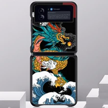 Z Flip 3 Funda Case for Samsung Galaxy Z Flip 3 Z Flip Painted PU Leather Coque Protetion Mobile Phone Case Cover Z Flip 3
