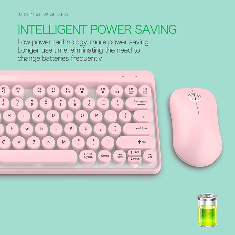 

2.4G Wireless Gaming Keyboard Mouse Set For Macbook Xiaomi Computer PC Gamer Portable Magic Keyboard Mouse Combo Pink Girl