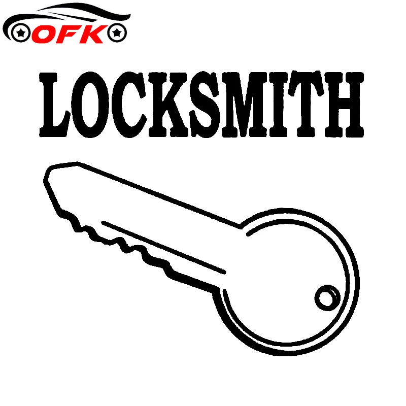 

OFK Funny LOCKSMITH KEY Car Window Sticker Decals Black Silver Vinyl Waterproof 15CM*13.1CM
