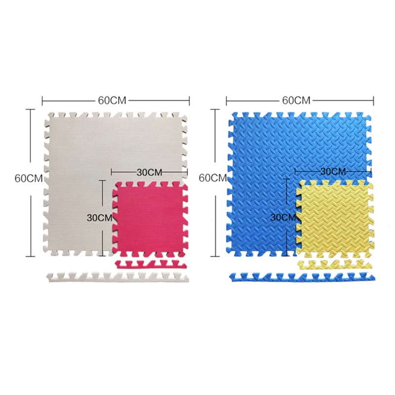 

12PCS 30*30cm Yoga Gym Mat Sports Protection Gym Mats EVA Fitness Splicing Rugs Thicken Shock Workout Leaf Grain Floor Mats