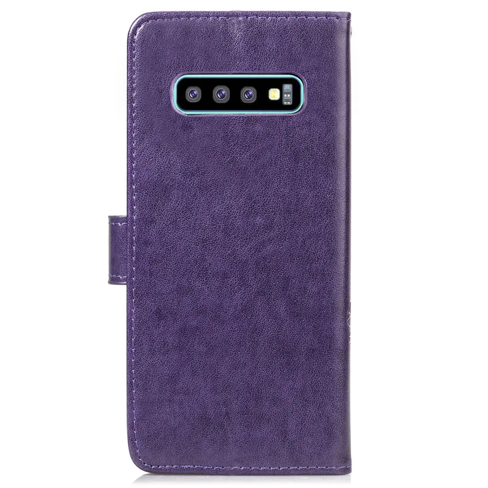 Four-leaf Clover Pattern PU Leather Flip Phone Lanyard Wallet Cover Case For Samsung Galaxy Note 8 9 10 Pro S8 S9 S10 Plus S10e | Мобильные