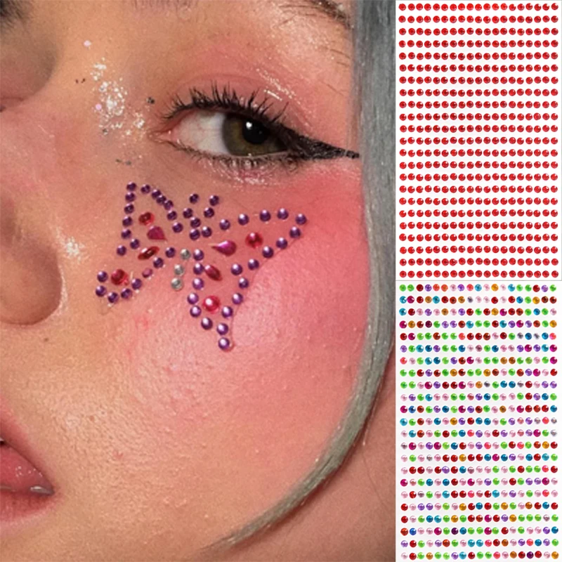 Наклейки с бриллиантами для глаз праздничные украшения макияжа акриловые