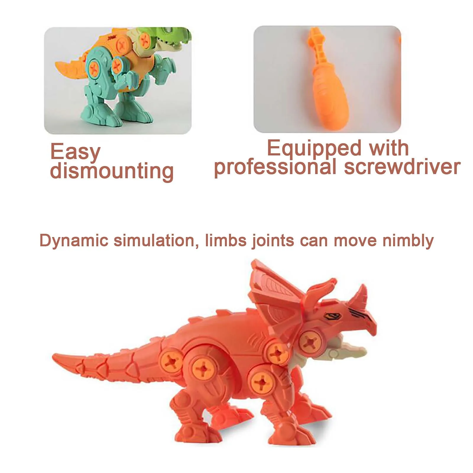 

Creative Science And Education DIY Manual Disassembly And Assembly Animal Dinosaur Screw Assembly Model Baby Kid Educational Toy